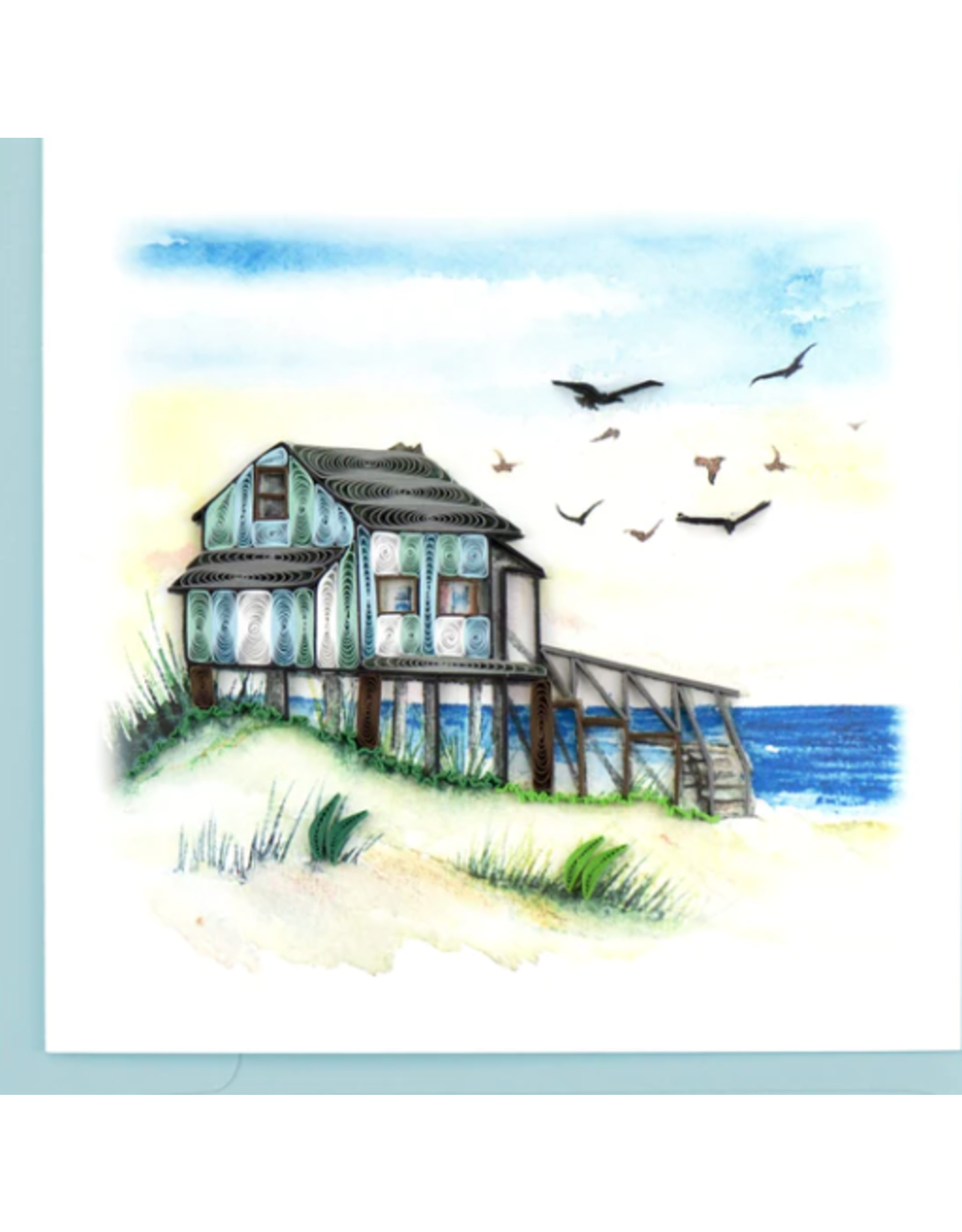 Vietnam Quilled Beach House Card