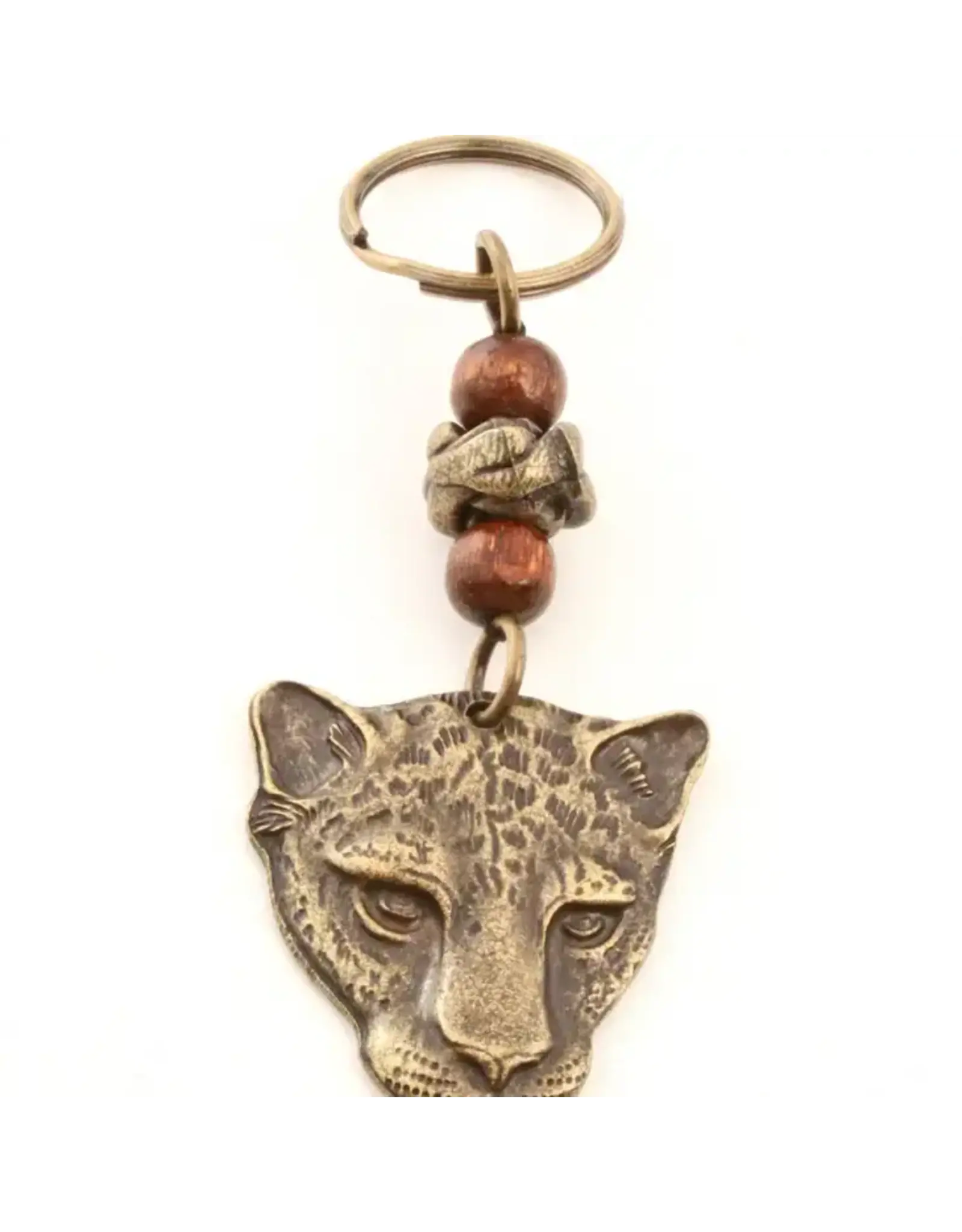 South Africa Brass Leopard Keychain, South Africa