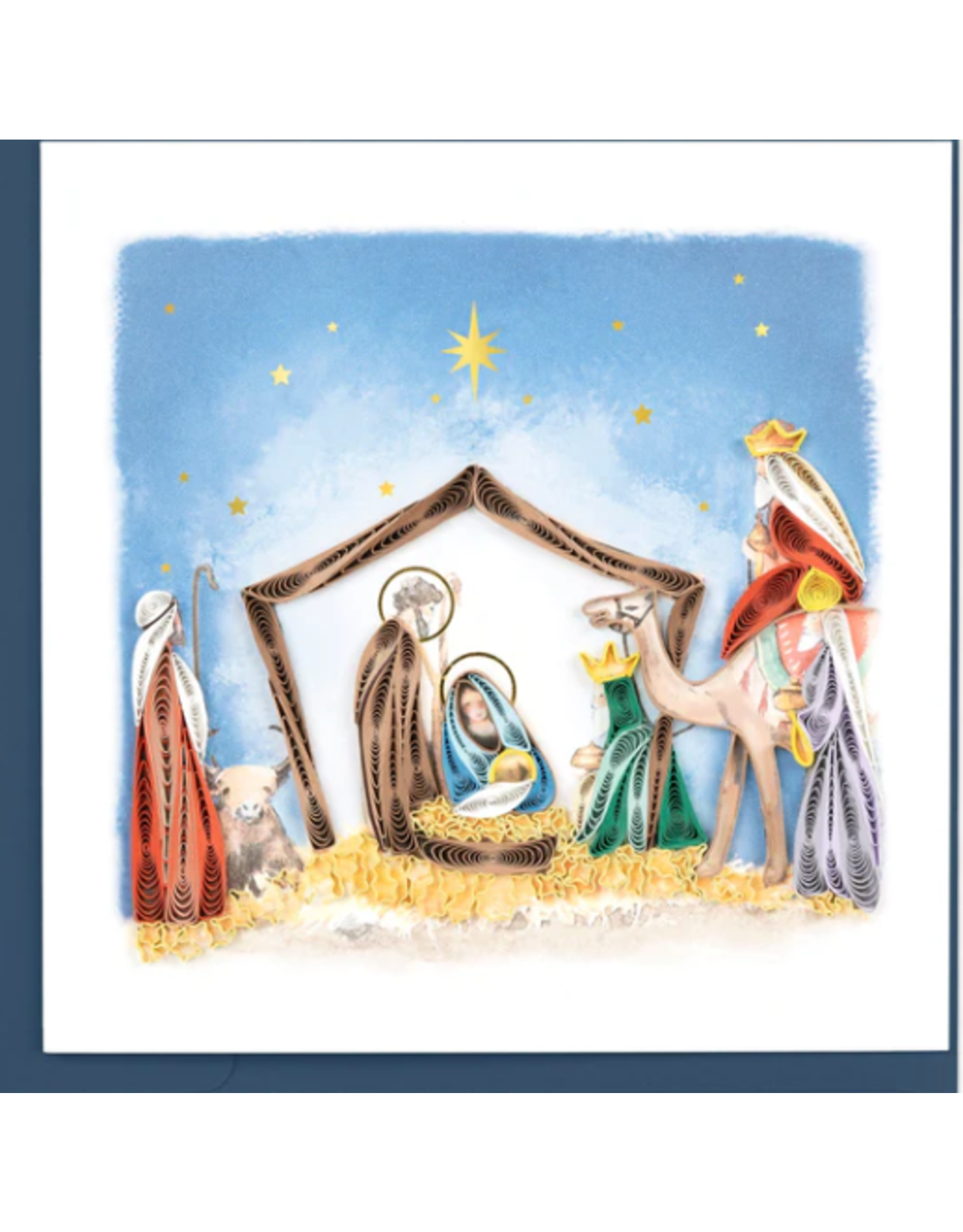 Vietnam Quilled Blue Sky Nativity Card, Vietnam