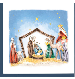 Vietnam Quilled Blue Sky Nativity Card, Vietnam