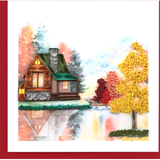 Vietnam Quilled Card - Cozy Autumn Cabin