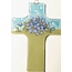 Ecuador Fused Glass Cross -  Floral