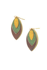 India Autumnal Tones Leaf Earrings, India