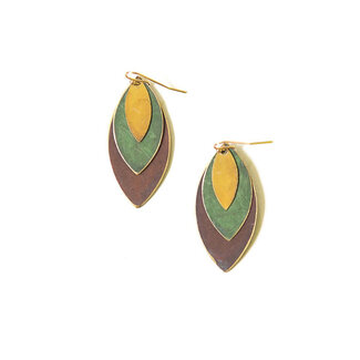 India Autumnal Tones Leaf Earrings