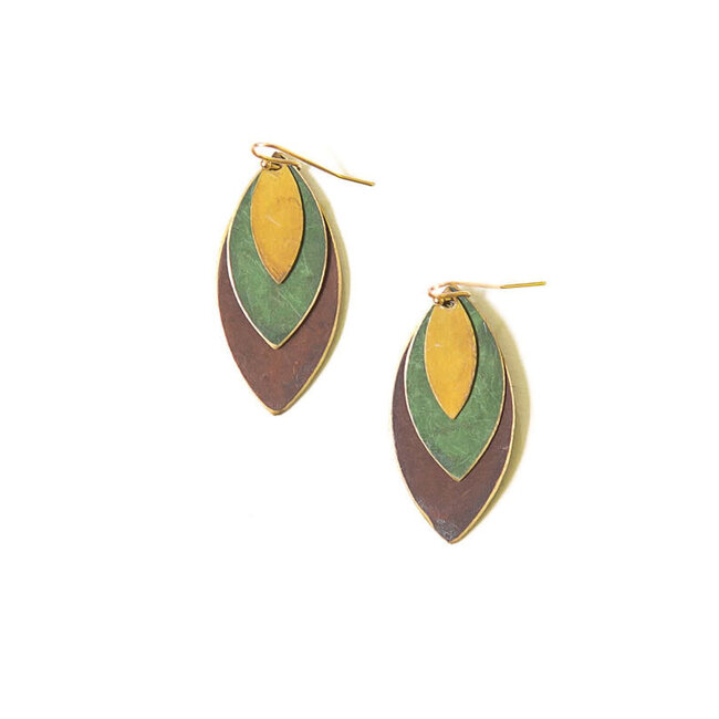 Autumnal Tones Leaf Earrings