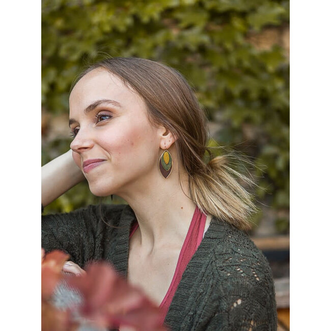 Autumnal Tones Leaf Earrings