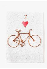 Kenya Recycled Metal "I Love Biking" Greeting Card, Kenya