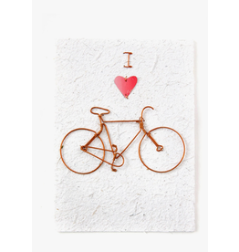 Kenya Recycled Metal "I Love Biking" Greeting Card, Kenya