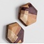 Wood Hexagon Stud Earrings