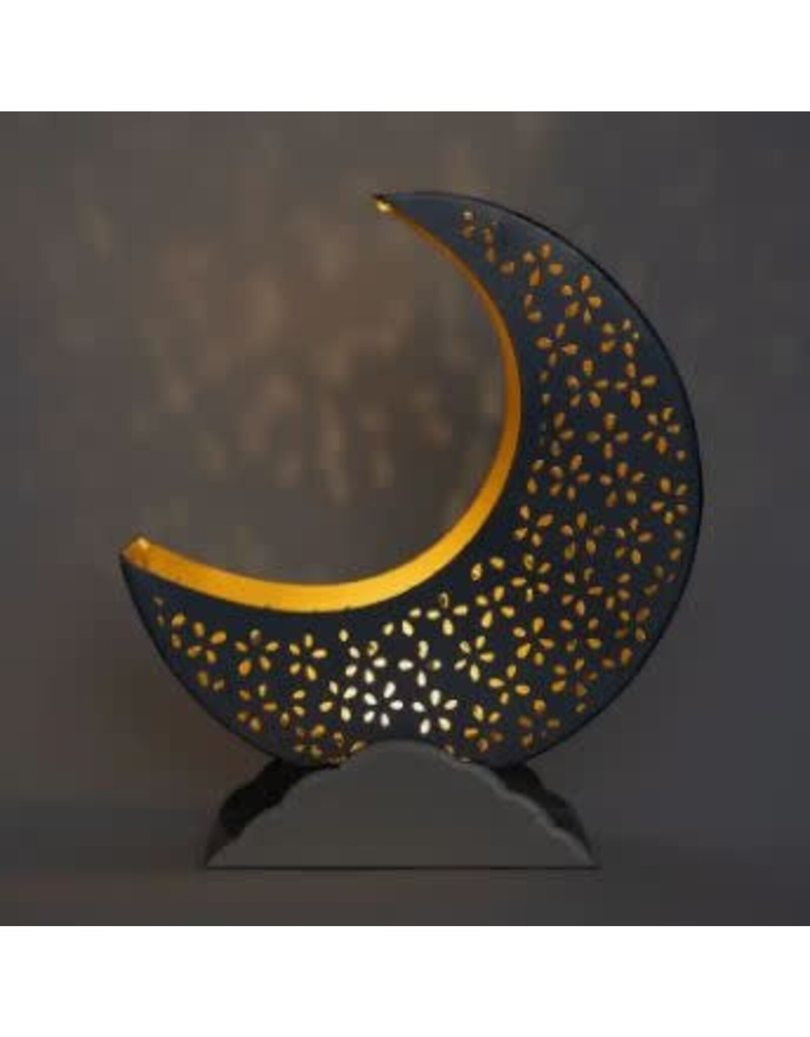 India Silver Crescent Moon Candleholder, India