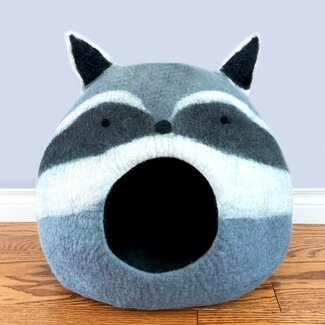 Nepal Felt Cat Cave - Raccoon Nepal Felt Cat Cave - Raccoon