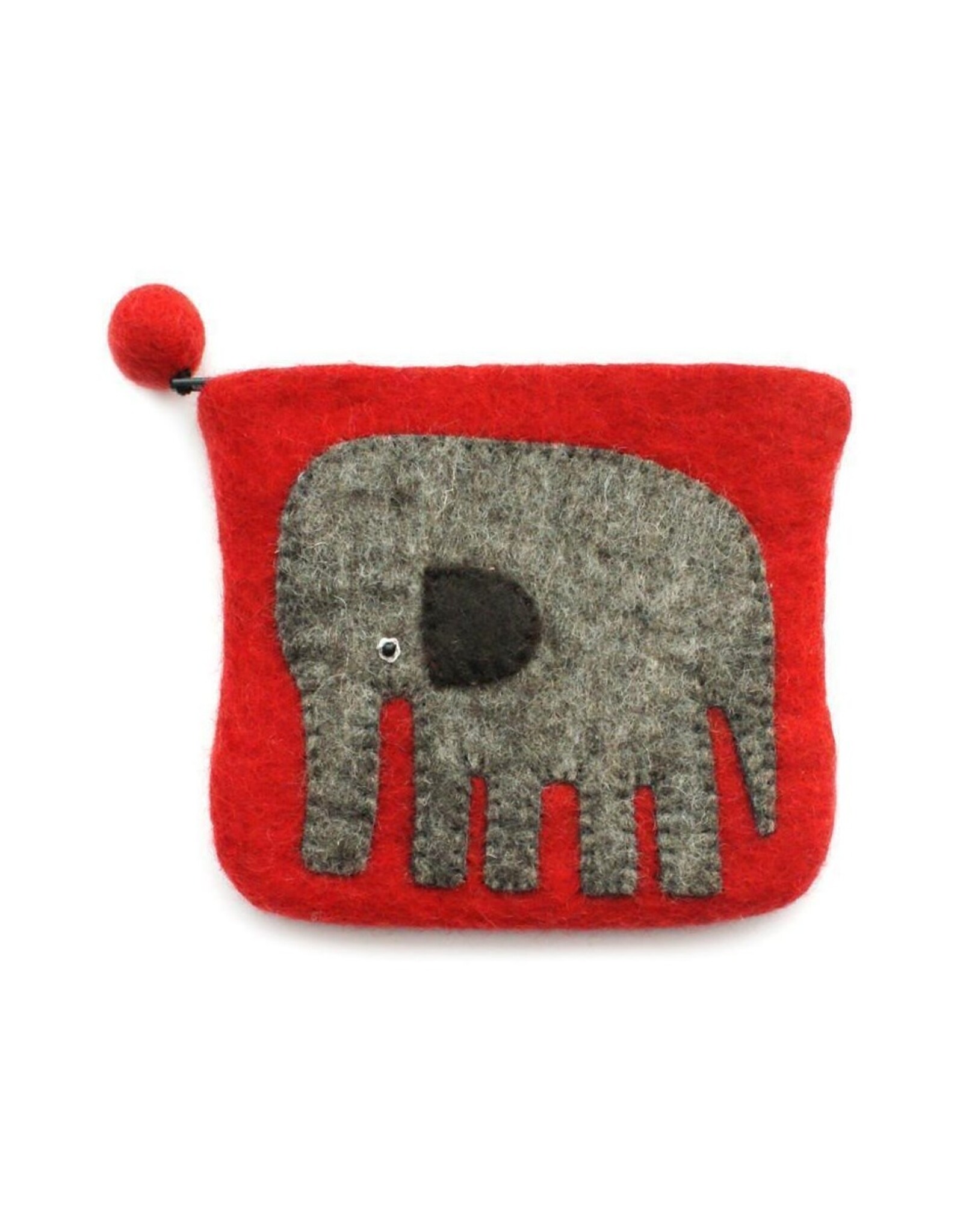 Nepal Patched Red Elephant Coin Purse, Nepal