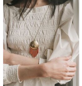 India Chaya Coin & Fringe Drop Necklace