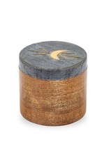 India Indukala Black Marble Round Keepsake Box, India