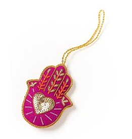 India Larissa Plush Hamsa Ornament, India