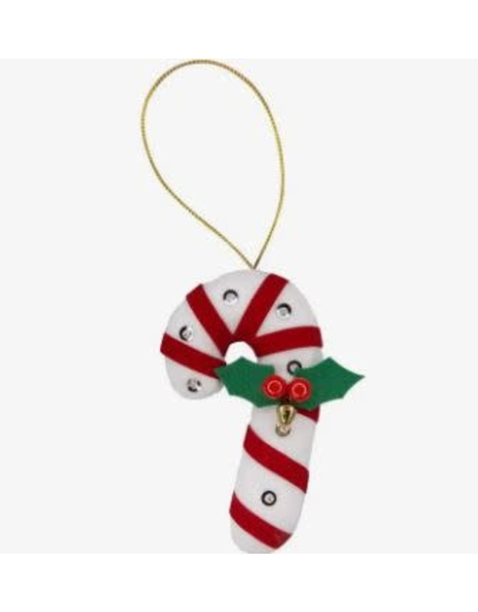 Thailand CLEARANCE Felt Traditional Candy Cane Ornament, Thailand