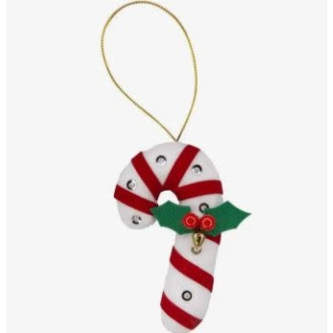 CLEARANCE Felt Traditional Candy Cane Ornament