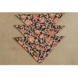 India Hibiscus Kalamkari Napkin
