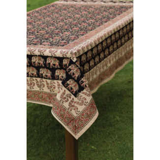 India CLEARANCE Elephant Kalamkari Tablecloth (60x90)
