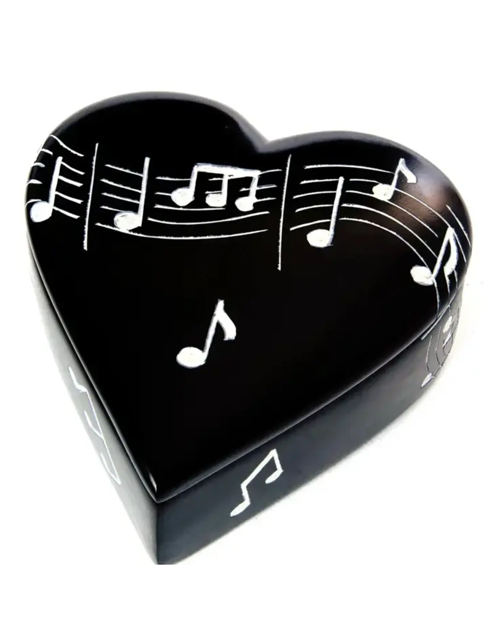 Kenya Melody Maker Soapstone Heart Box, Kenya