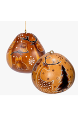 Peru Snowman in the Woods Gourd Ornament, Peru