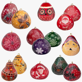 Peru Christmas Mini Gourd Ornament