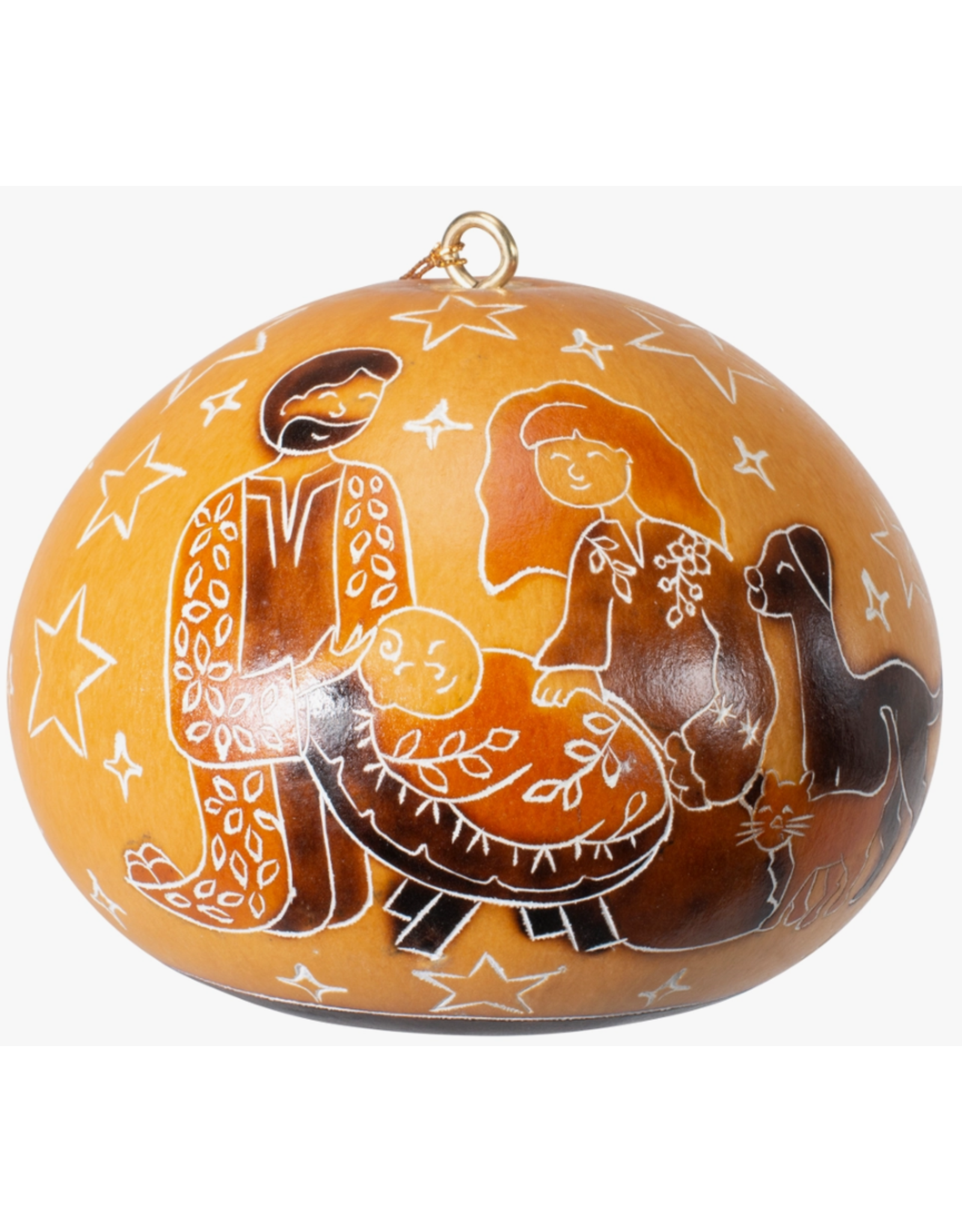 Peru Peace Nativity Gourd Ornament, Peru