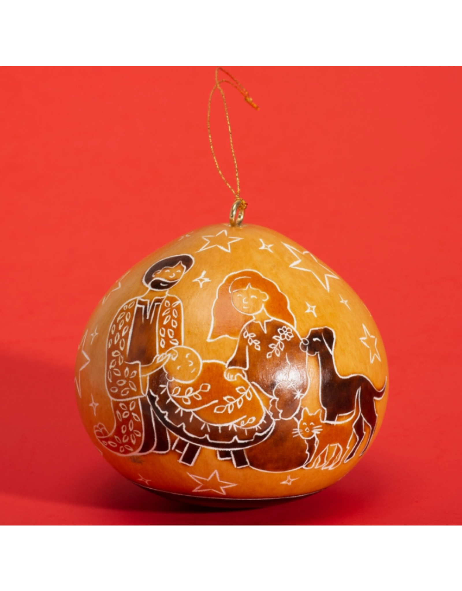 Peru CLEARANCE Peace Nativity Gourd Ornament, Peru