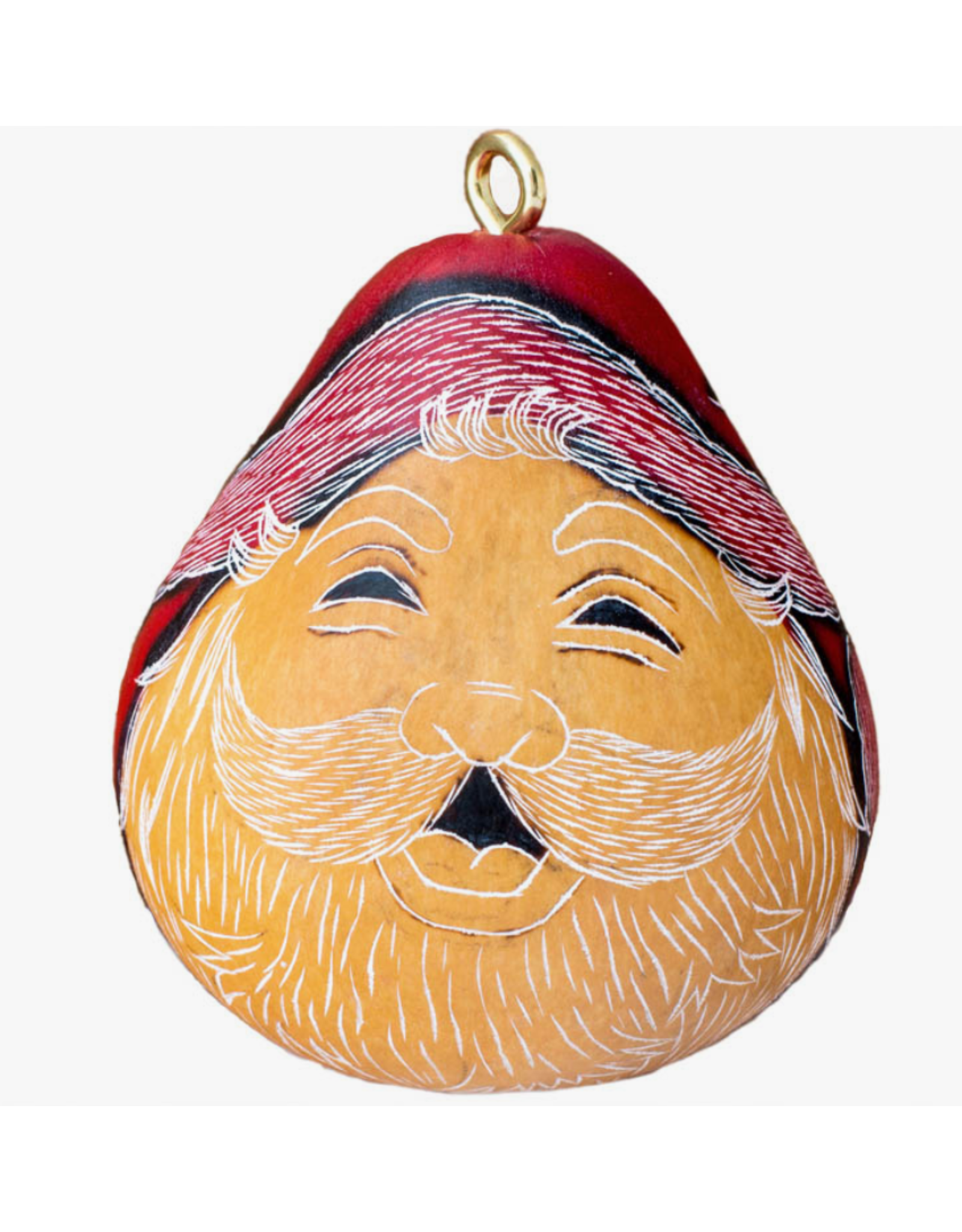 Peru Santa Smile Mini Gourd Ornament, Peru