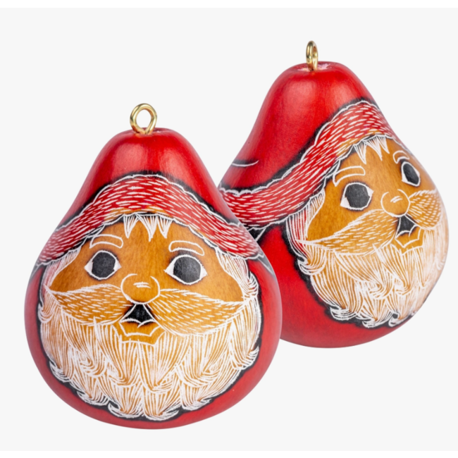 Santa Smile Mini Gourd Ornament
