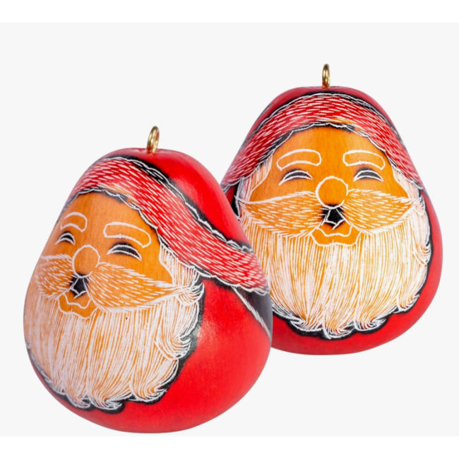 Santa Smile Mini Gourd Ornament