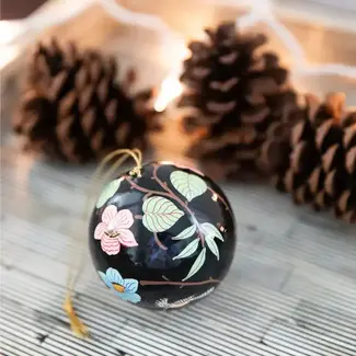 India Kashmir Black Floral Ornament