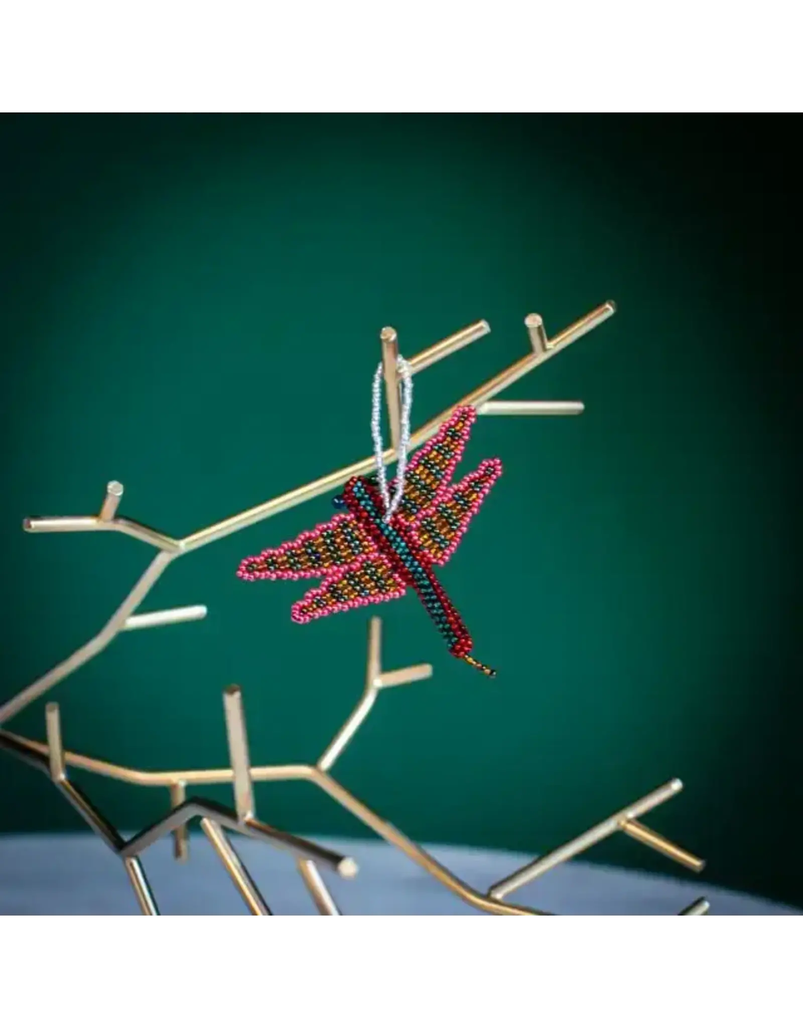 Guatemala Beaded Dragonfly Ornament, Guatemala