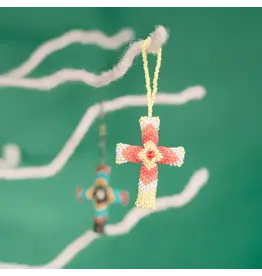 Guatemala Beaded Cross Ornament, Guatemala