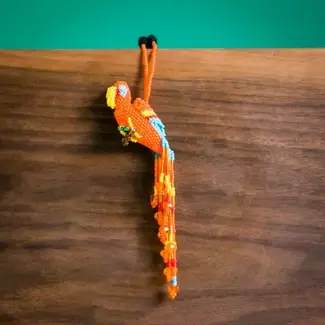 Guatemala Beaded Parrot Ornament - Large