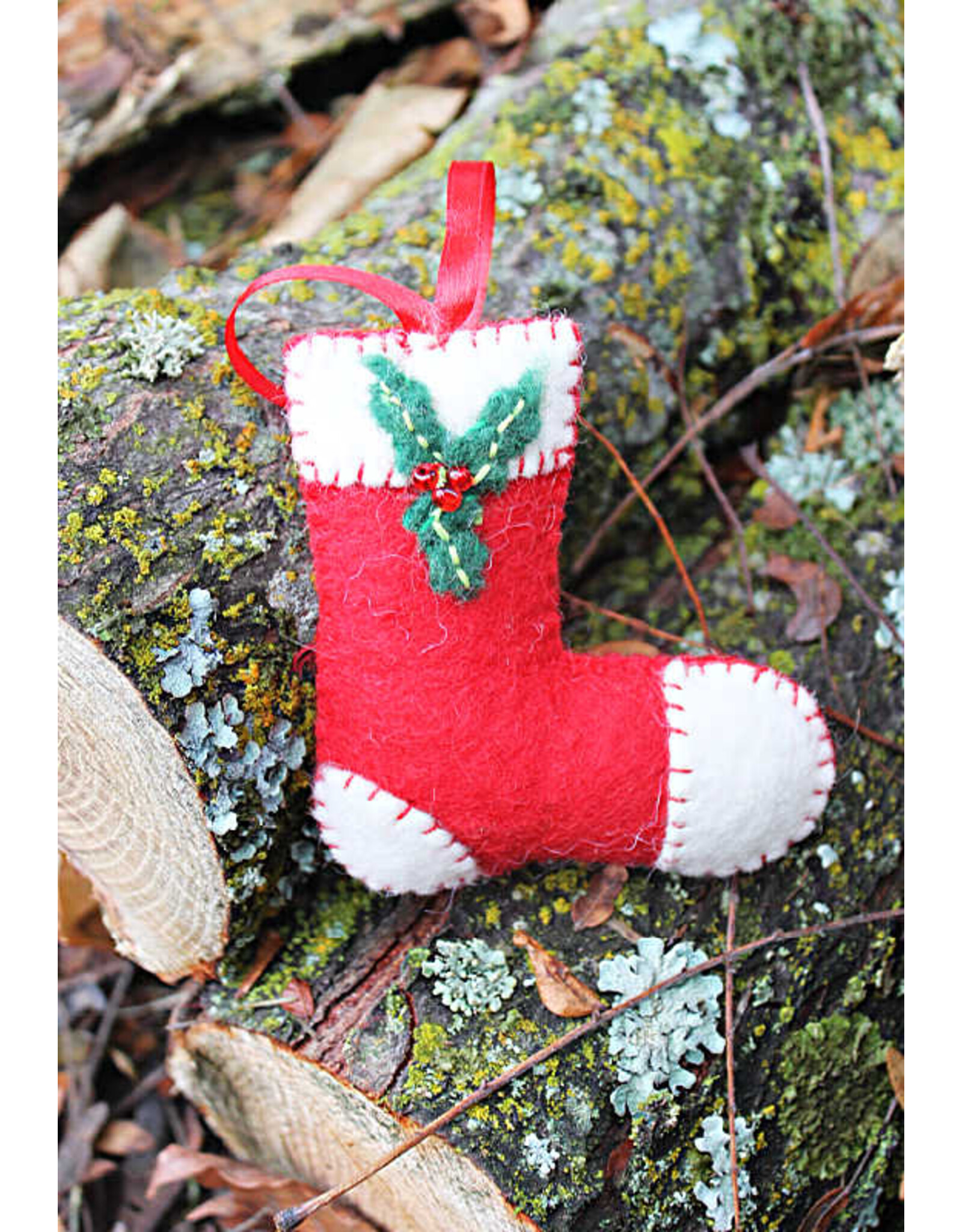 Nepal Felt Stocking Ornament, Nepal