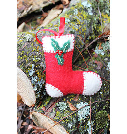 Nepal Felt Stocking Ornament, Nepal