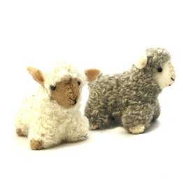Nepal Felt Natural Sheep Ornament, Nepal