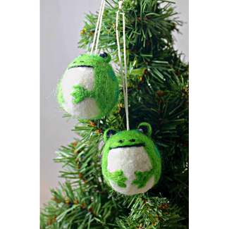 Nepal Felt Frog Ornament