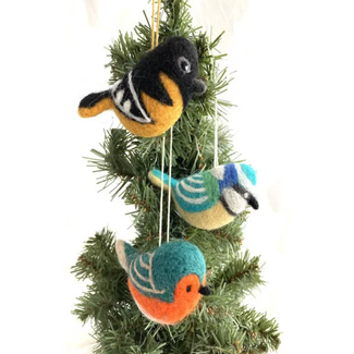 Nepal Felt Wild Bird Ornament Nepal Felt Wild Bird Ornament