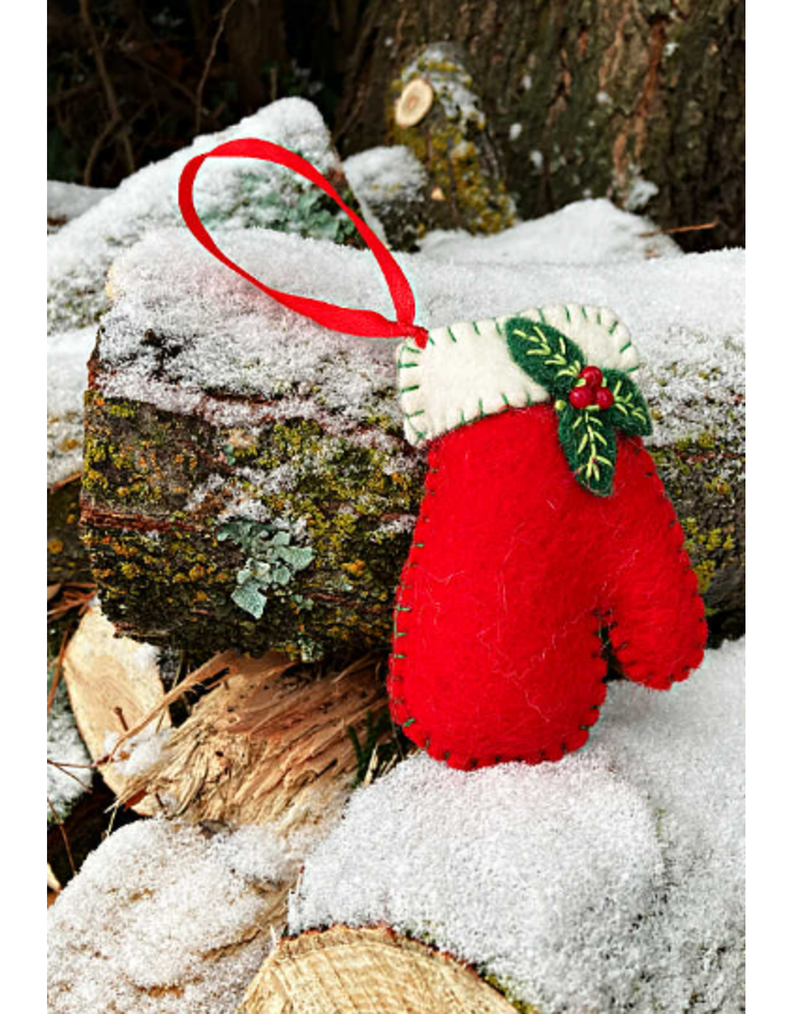 Nepal Felt Mitten Ornament, Nepal