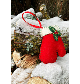 Nepal Felt Mitten Ornament, Nepal