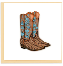 Vietnam Quilled Cowboy Boots Card, Vietnam