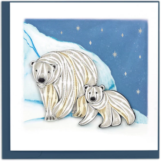 Vietnam Quilled Card - Polar Bears