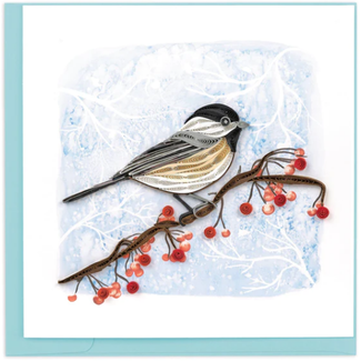 Vietnam Quilling Card - Winter Chickadee