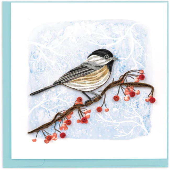 Quilling Card - Winter Chickadee