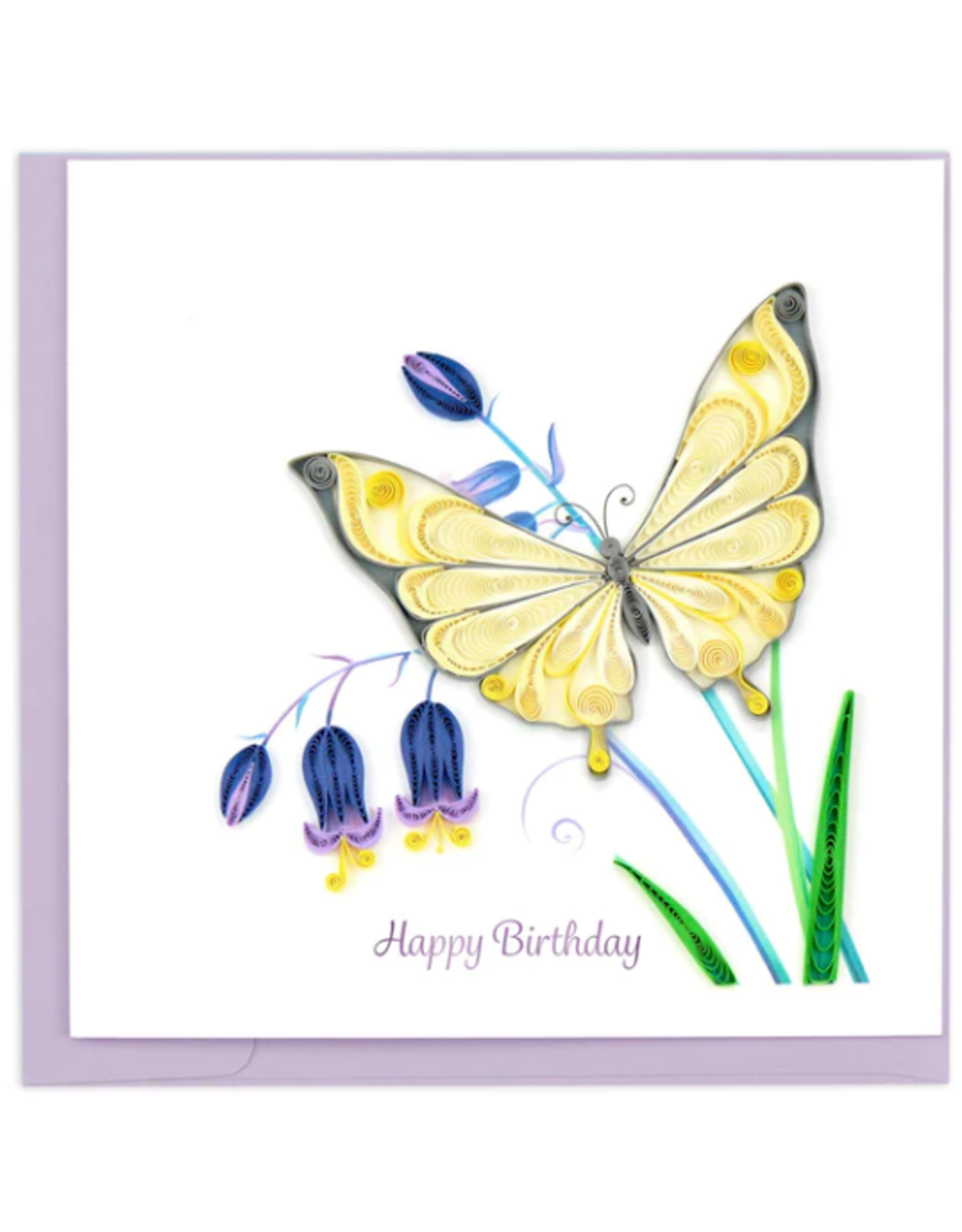 Vietnam Quilled Butterfly & Bluebells Birthday Card, Vietnam