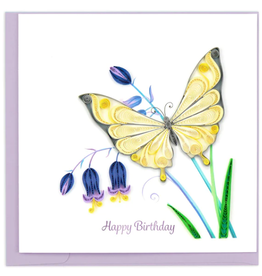 Vietnam Quilled Butterfly & Bluebells Birthday Card, Vietnam