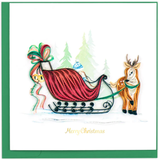 Vietnam Quilled Card - Sleigh Ride