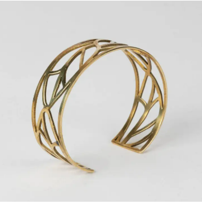 Cut Leaves Brass Bangle